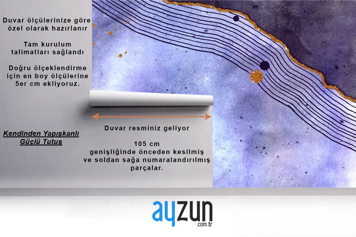 Altın Elementli Suluboya Boyalı Arka Plan Yatak Odası Duvar Kağıdı