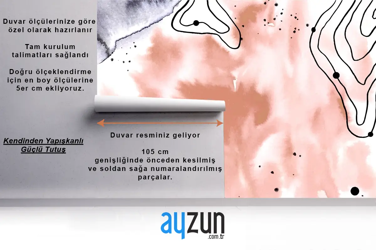 Altın Elementli Suluboya Boyalı Arka Plan Yatak Odası Duvar Kağıdı
