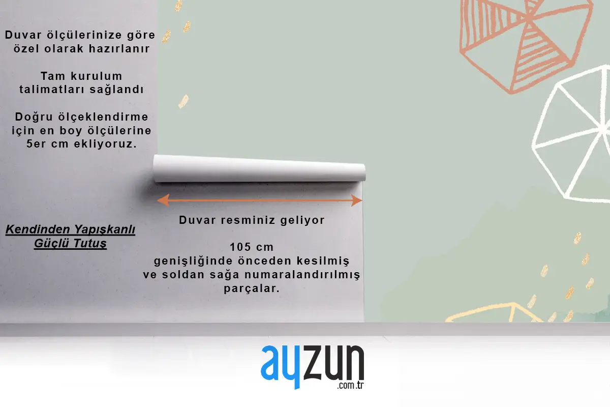 Sevimli Şemsiye Ofis Duvar Kağıdı Yeşil Yağmurlu Sezon Arka Planı