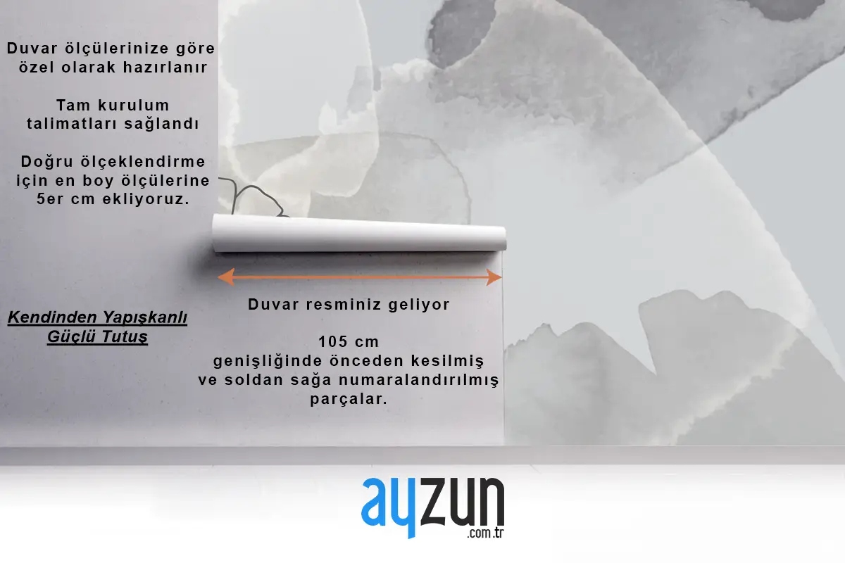 Suluboya Elle Çizilmiş Arka Plan Çiçekli Yatak Odası Duvar Kağıdı