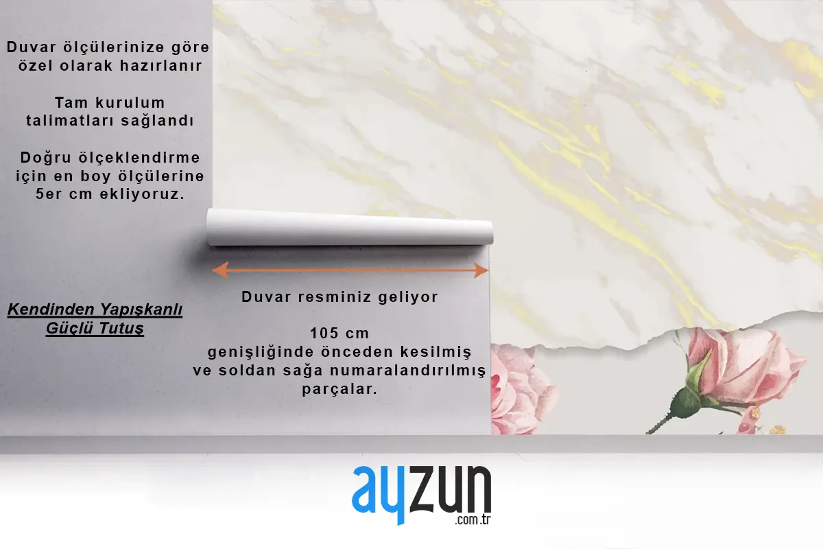 Boş Pembe Gül Çerçeve Yemek Odası Duvar Kağıdı 