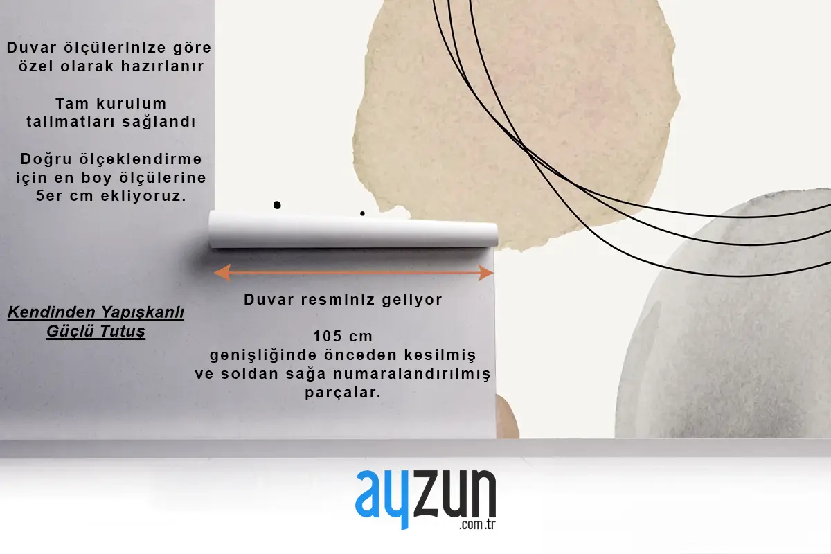 Kahverengi Suluboya Yatak Odası Duvar Kağıdı