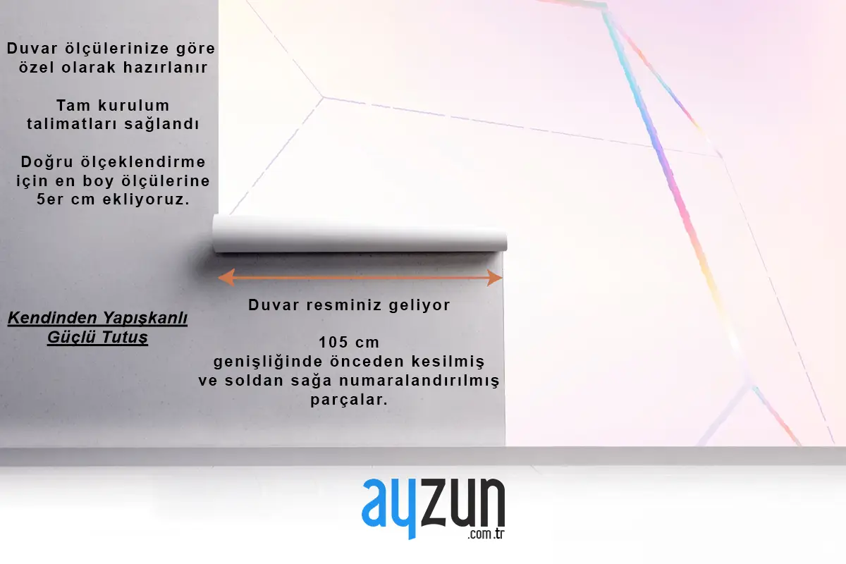 Pembe Geometrik Altıgen Prizma Ofis Duvar Kağıdı 