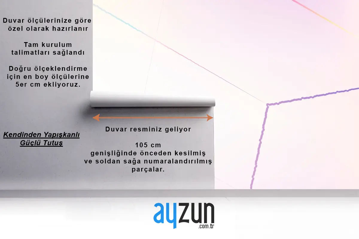 Pembe Geometrik Altıgen Prizma Ofis Duvar Kağıdı
