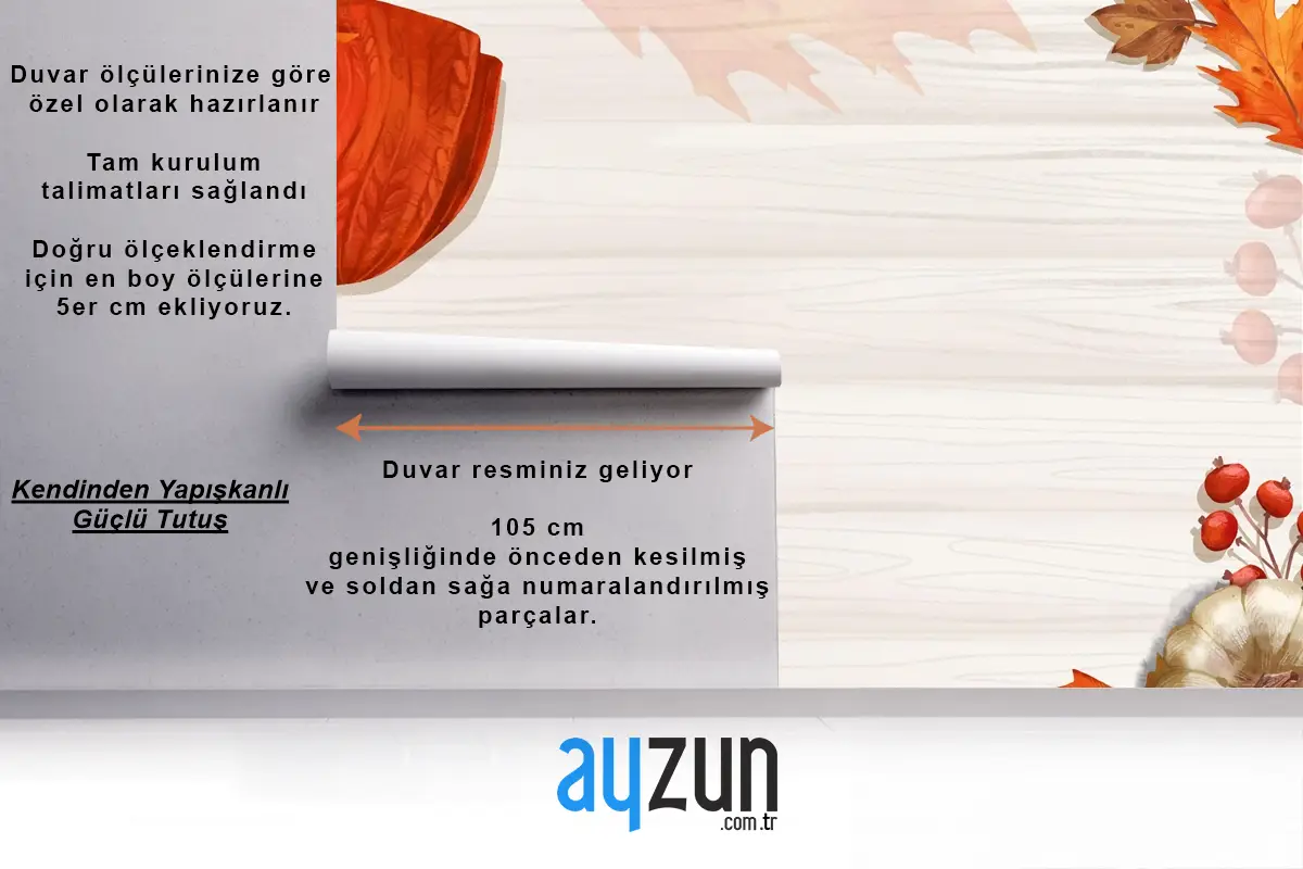 Suluboya Sonbahar Arka Plan Yemek Odası Duvar Kağıdı 