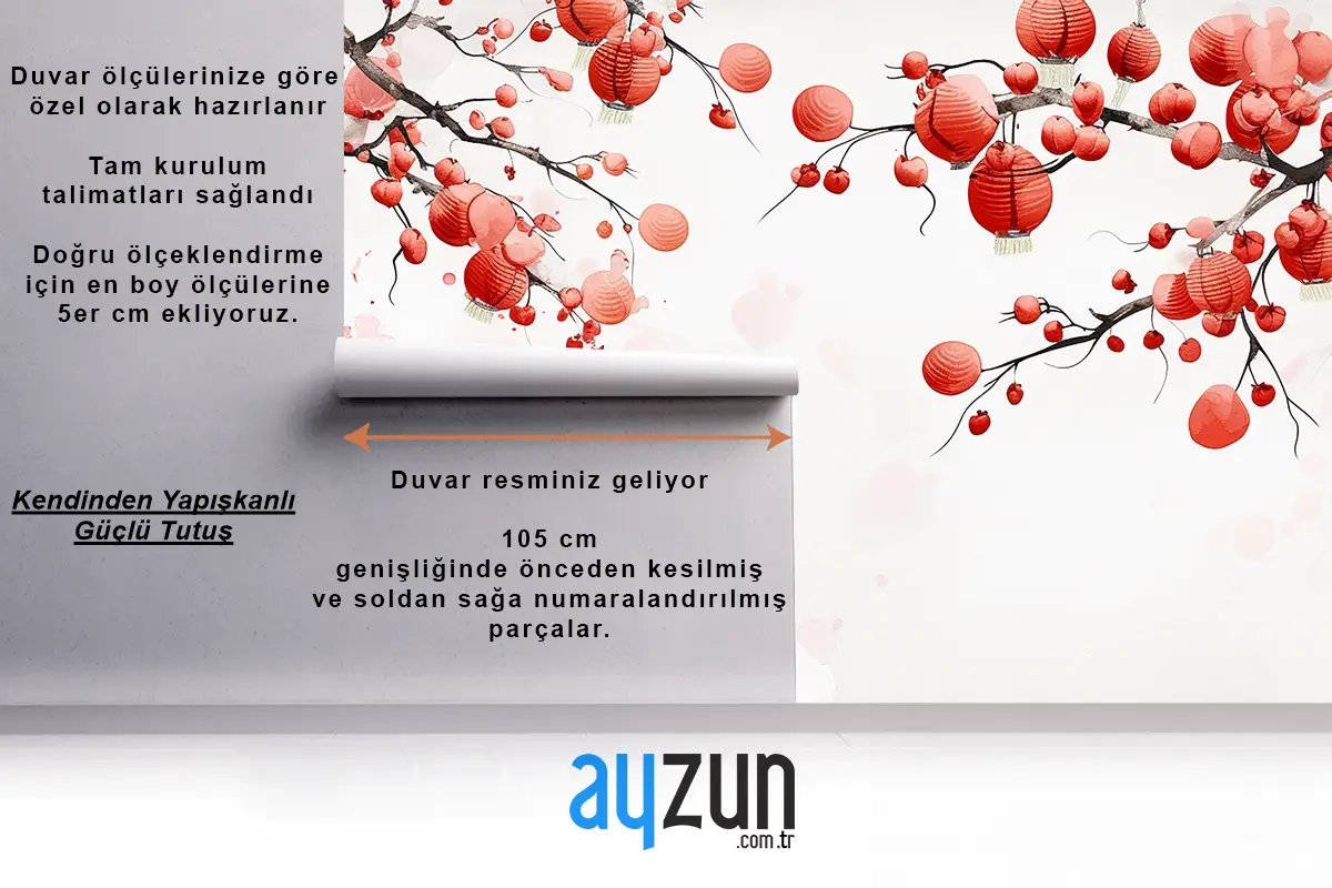 Çin Yeni Yılı Öğesinin Soyut Suluboya Dekoratif Duvar Kağıdı 