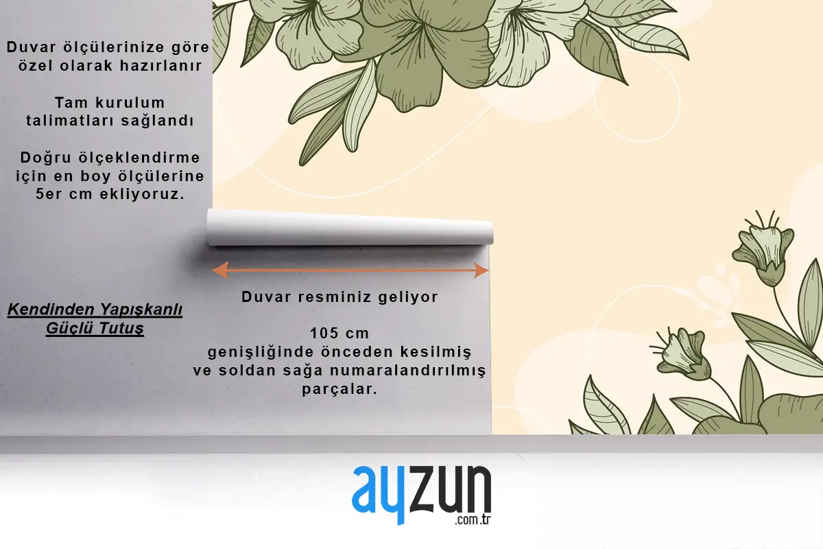 Çiçek Doğrusal Tasarım Arka Plan Ofis Duvar Kağıdı