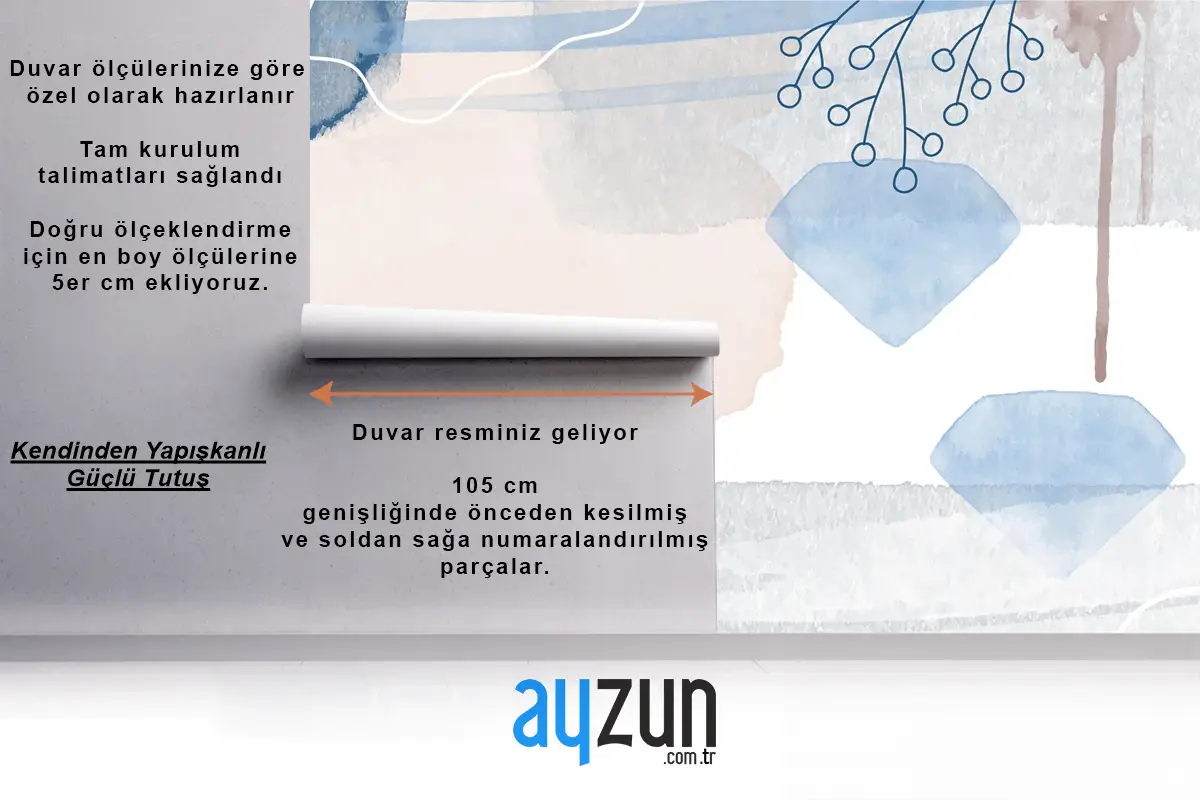 Soyut Suluboya Arka Plan Yatak Odası Duvar Kağıdı