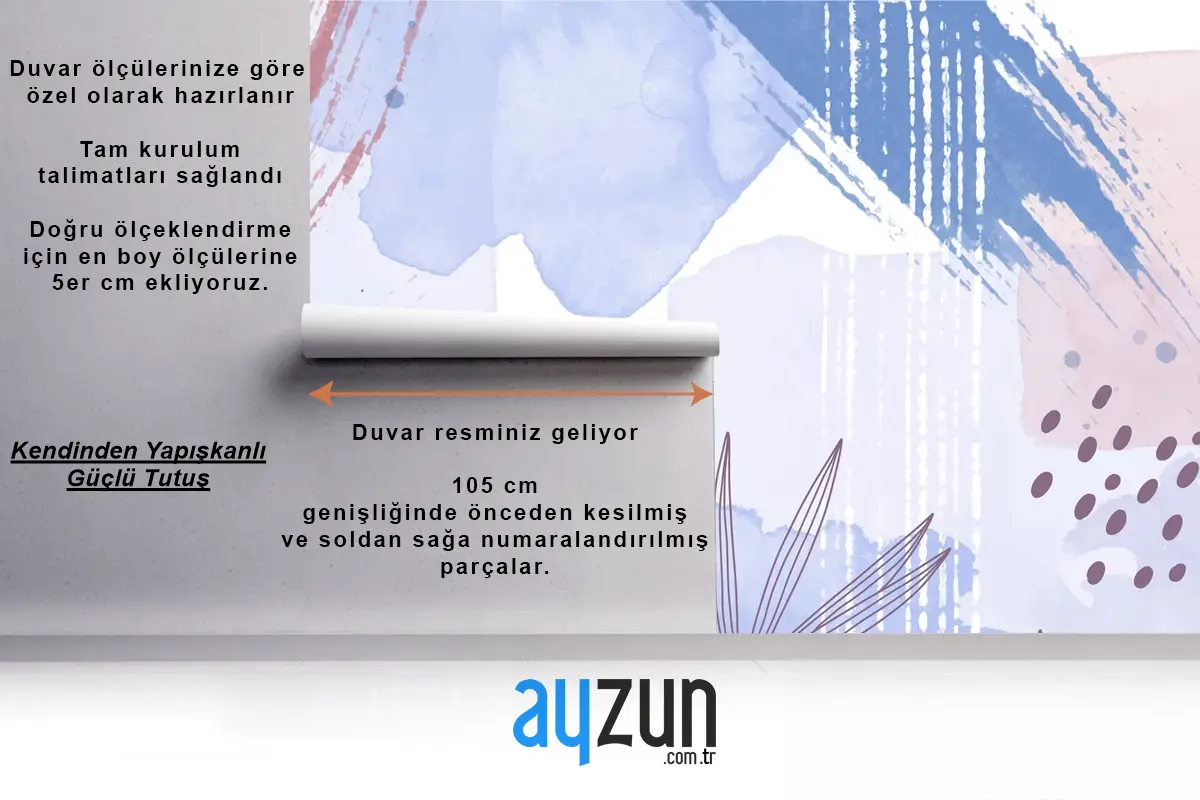 Yaprakları Ile Suluboya Soyut Arka Plan Yatak Odası Duvar Kağıdı