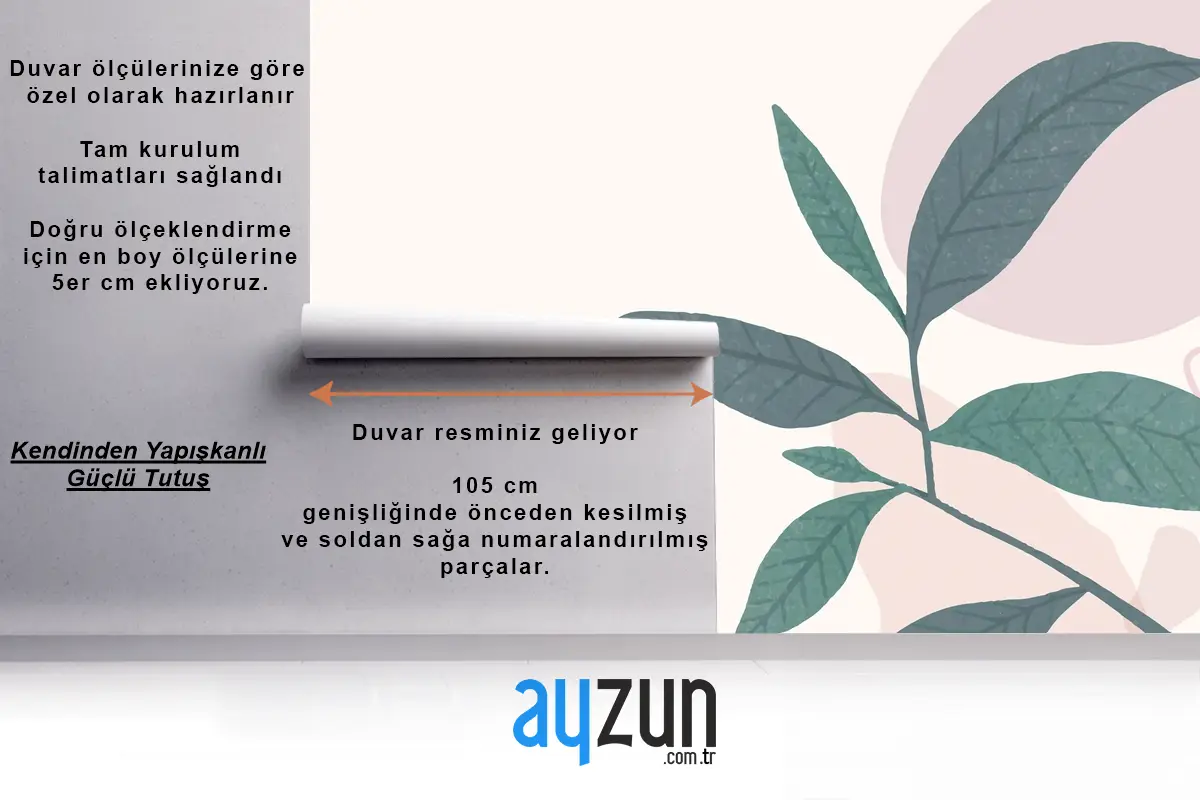 Estetik Pastel Botanik Soyut Ofis Duvar Kağıdı 