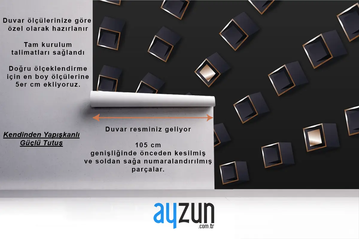 Küplerle Degrade Siyah Arka Plan Ofis Duvar Kağıdı