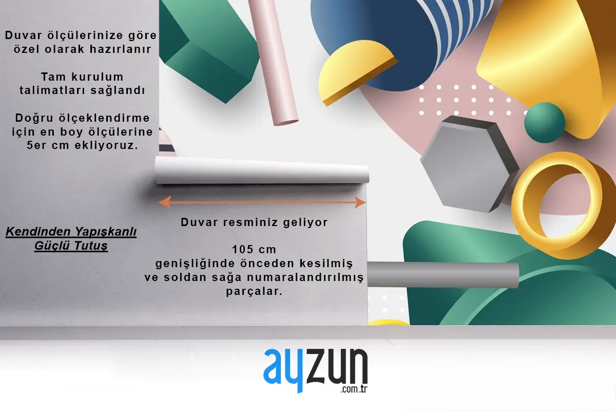 Degrade 3D Geometrik Ofis Duvar Kağıdı