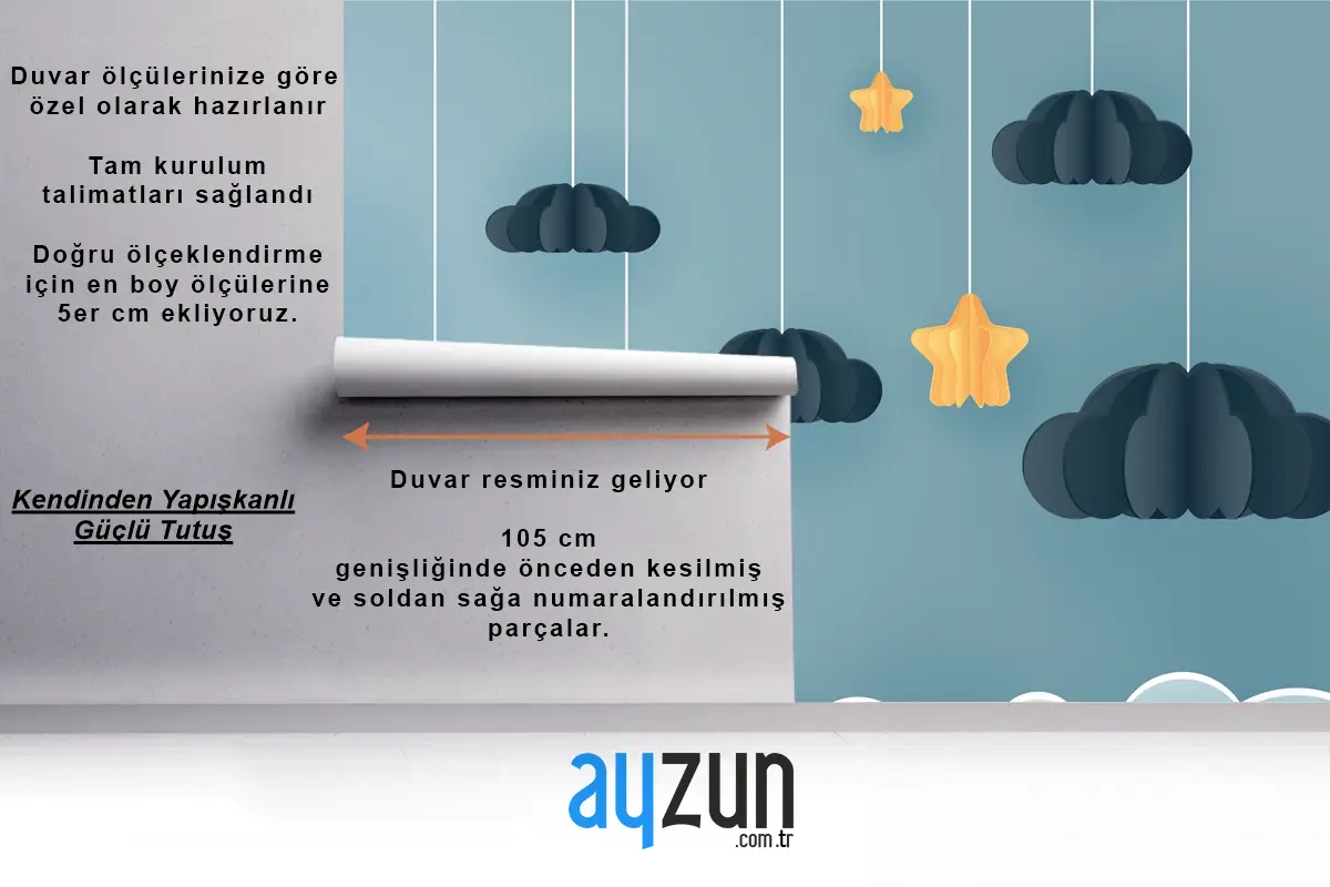 Gece Çocuk Odası Duvar Kağıdı  Ile Ay Ve Yıldızdaki Aile