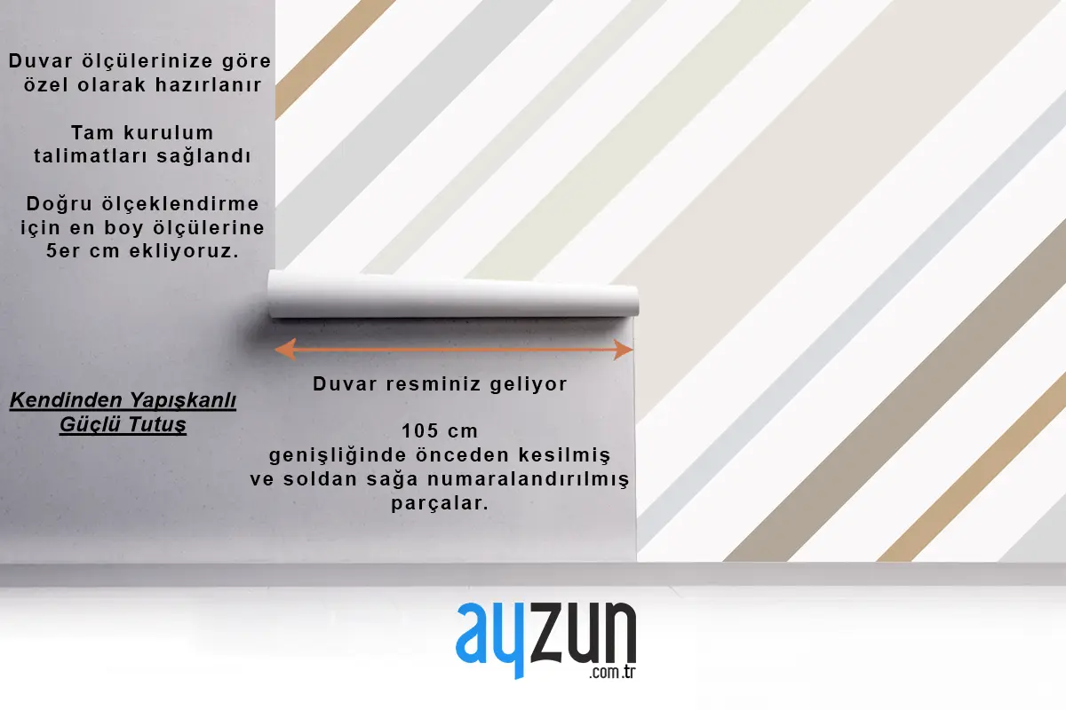 Krem Arka Plan Çizgili Desenli Bej Estetik Tasarım Ofis Duvar Kağıdı