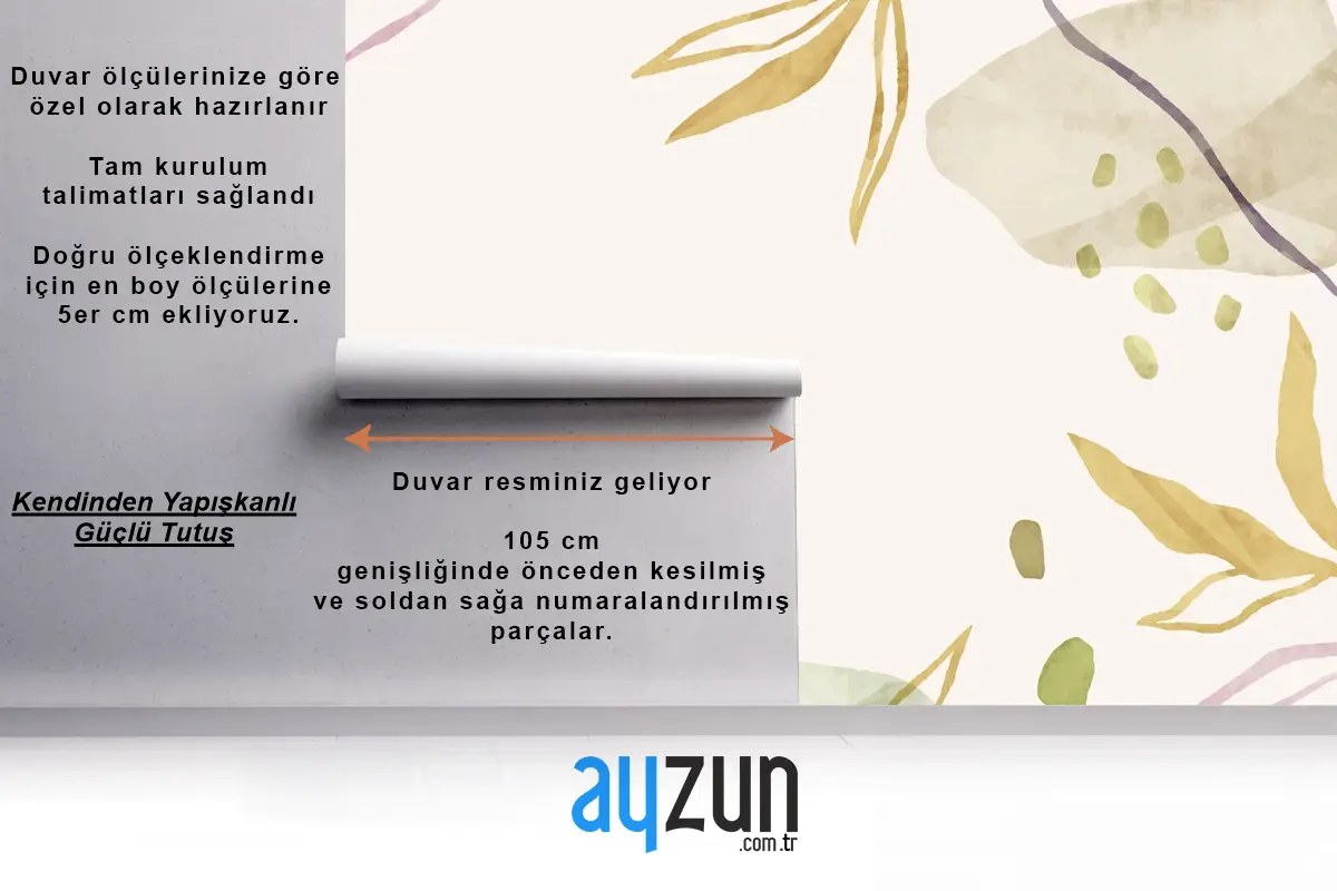 Suluboya Soyut Doodle Arka Plan Yatak Odası Duvar Kağıdı