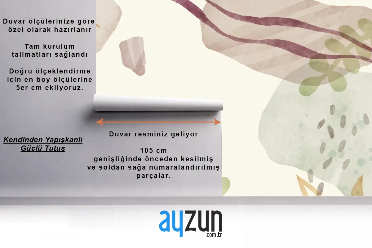 Suluboya Soyut Doodle Arka Plan Yatak Odası Duvar Kağıdı