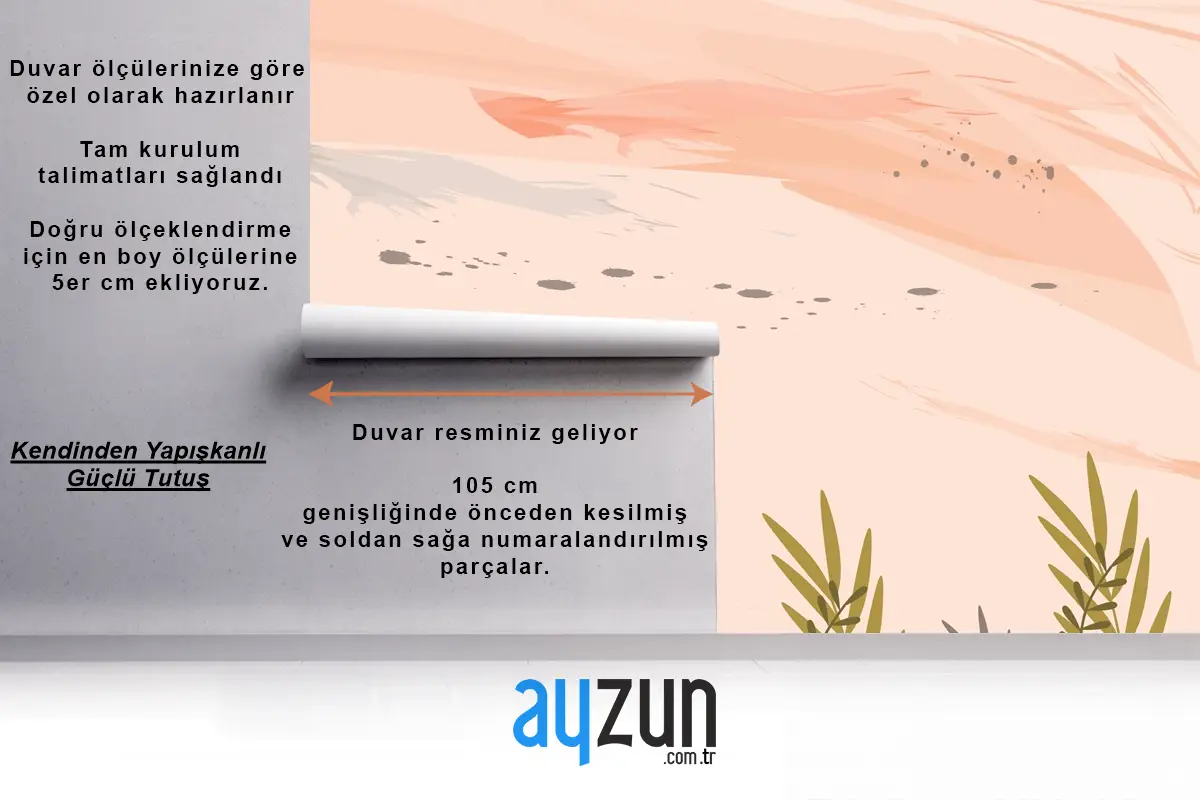 Suluboya Renkli Çiçek Arka Plan Yatak Odası Duvar Kağıdı