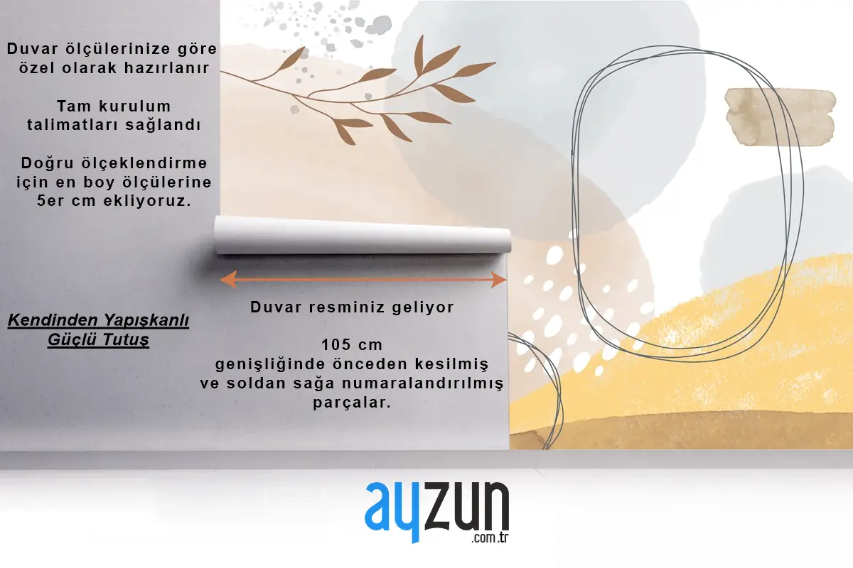 Suluboya Soyut Doodle Arka Plan Yatak Odası Duvar Kağıdı