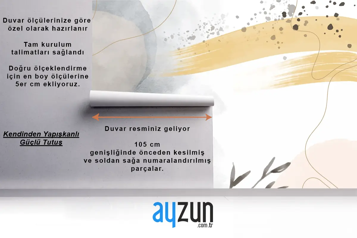 Suluboya Soyut Doodle Arka Plan Yemek Odası Duvar Kağıdı