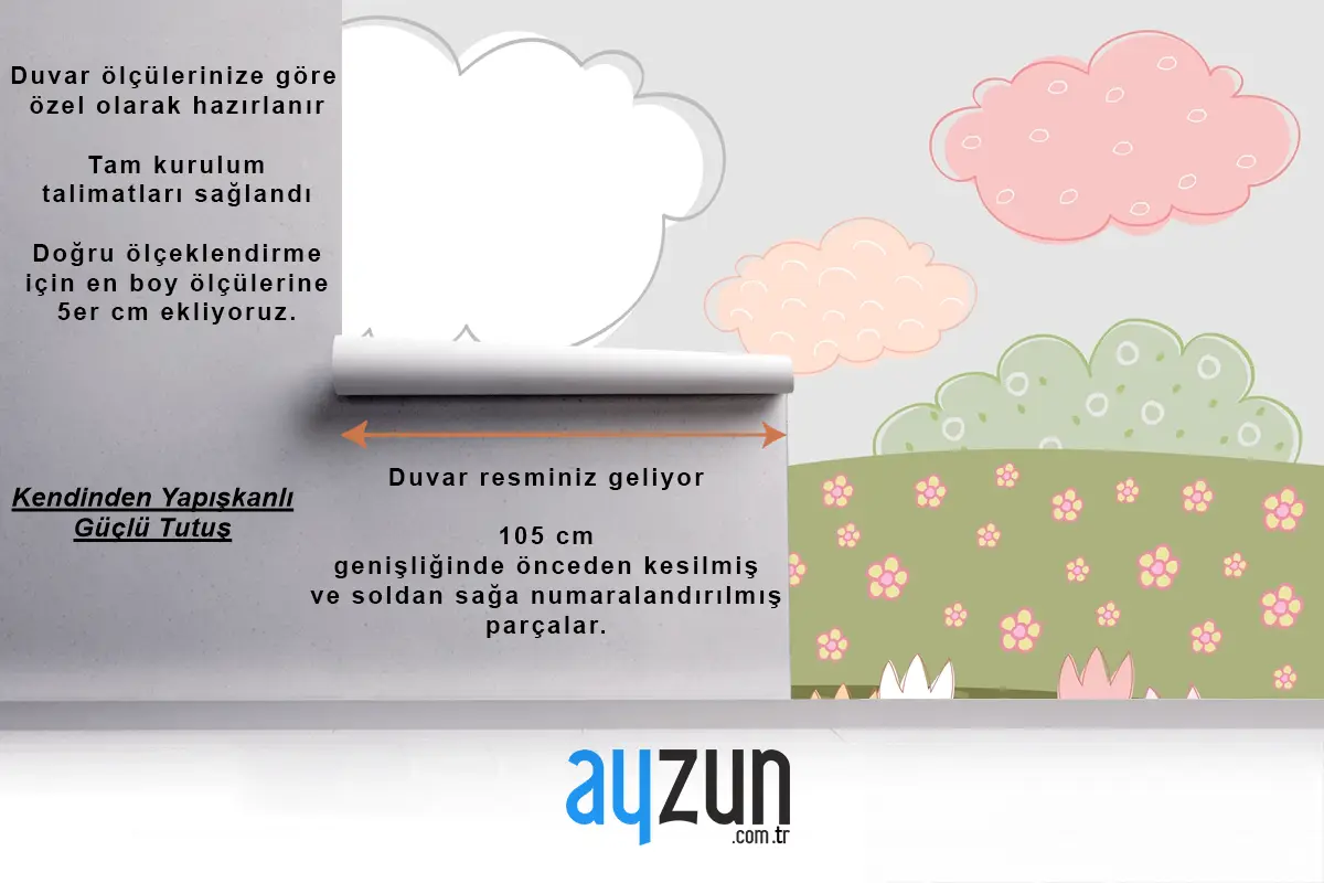 Desenli Dekoratif Şehir Çocuk Odası Duvar Kağıdı