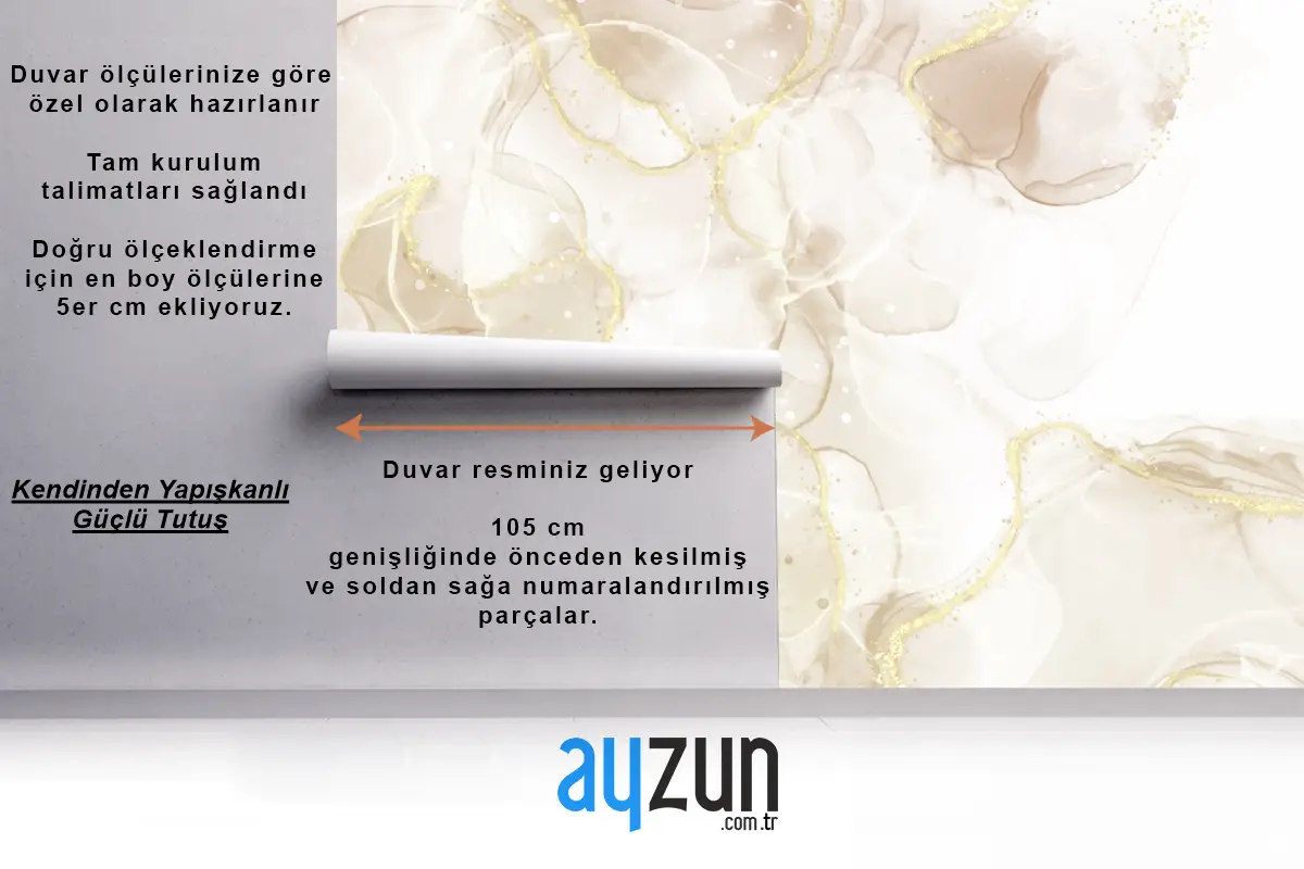 Altın Parıltılı Elementlerle Sıvı Sanat El Boyalı Arka Plan Yatak Odası Duvar Kağıdı