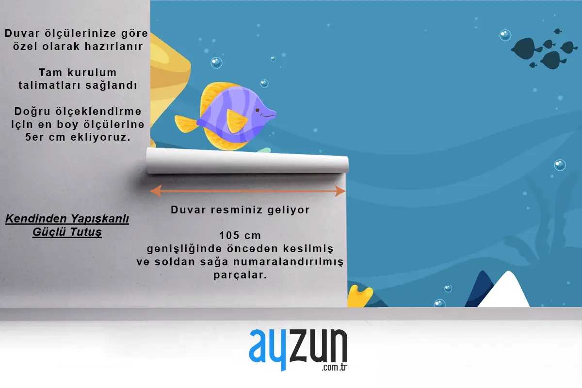 Dünya Okyanuslar Günü Elle Çizilmiş Düz Arka Plan Çocuk Odası Duvar Kağıdı