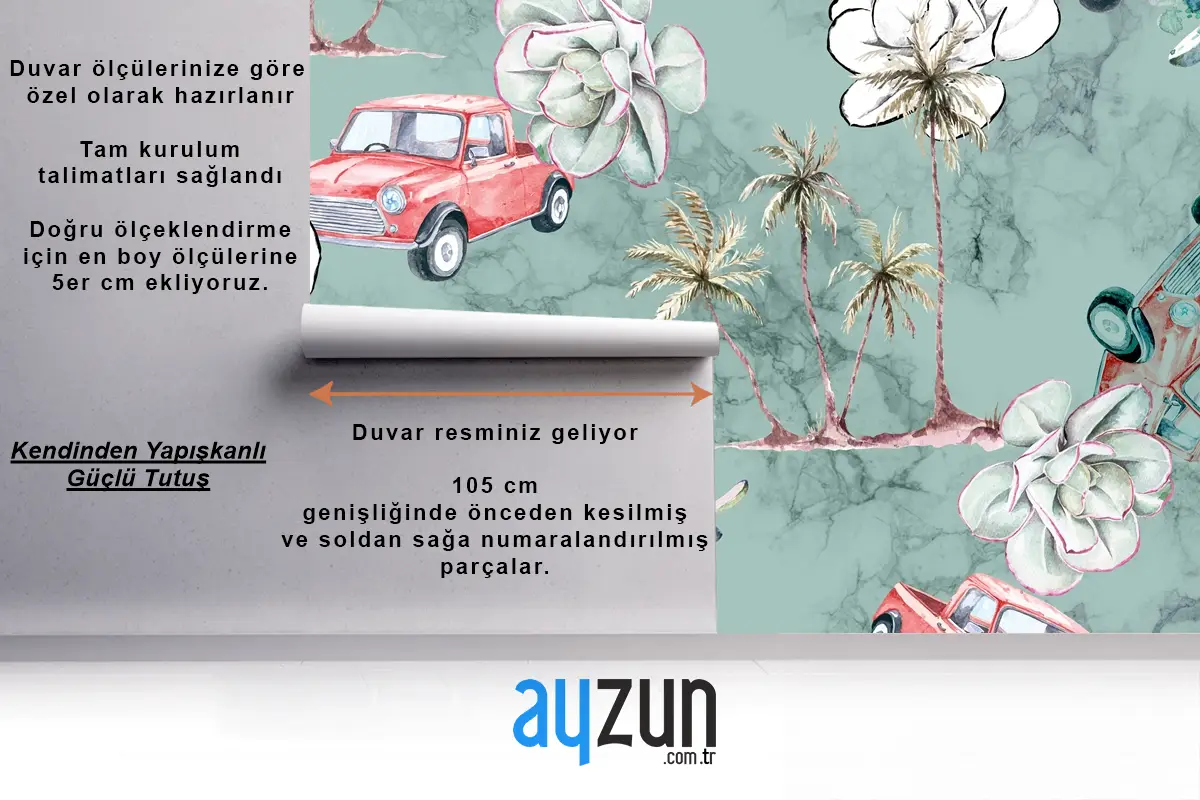 Dikişsiz Desen Tropikal Ve Palmiye Ağaçları Yatak Odası Duvar Kağıdı