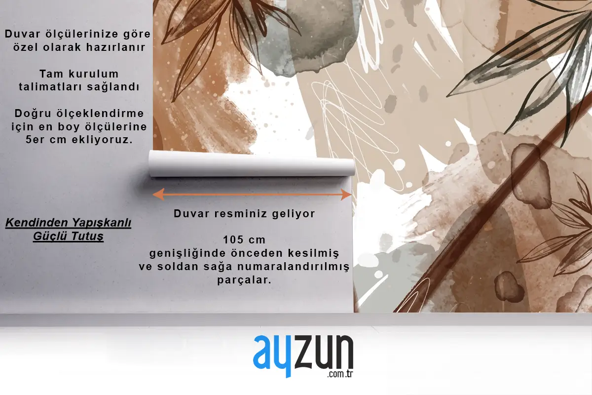 Suluboya Pişmiş Toprak Arka Plan Yatak Odası Duvar Kağıdı