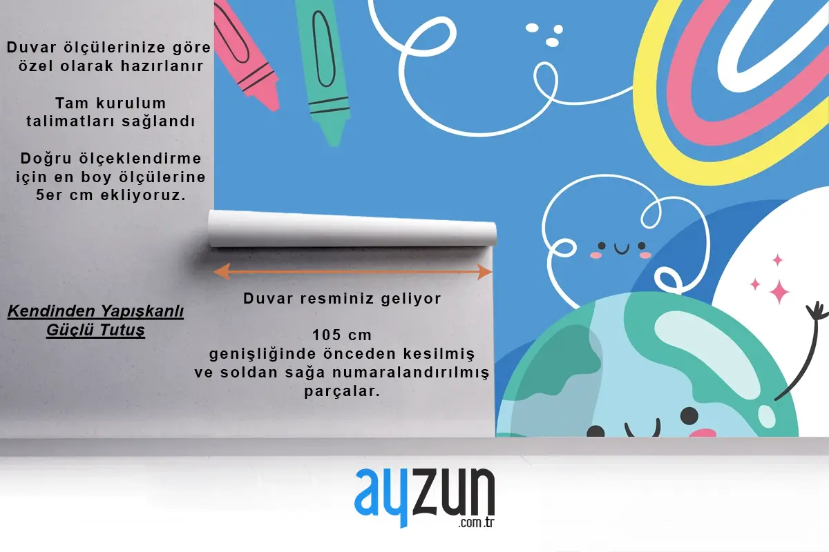 Düz Dünya Çocuk Günü Arka Plan Çocuk Odası Duvar Kağıdı 