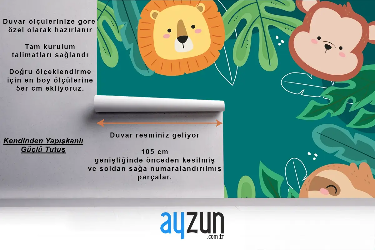 Flora Ve Fauna Çocuk Odası Duvar Kağıdı  Ile Dünya Yaban Hayatı Günü İçin Düz Arka Plan