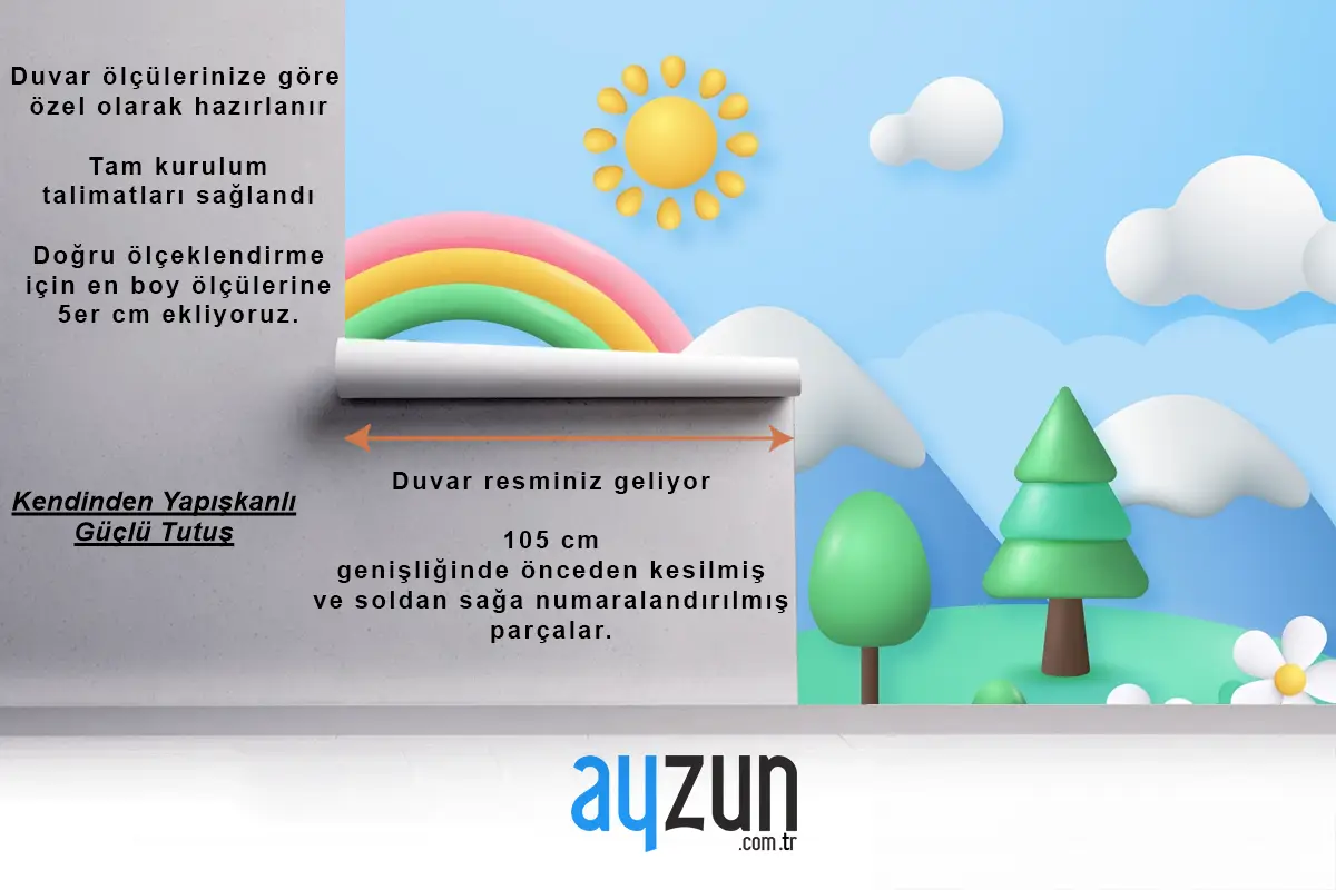 Gerçekçi Çiçek Bahar Çocuk Odası Duvar Kağıdı 