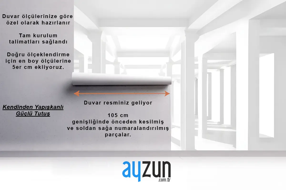 3D Görünümlü Soyut Mimari Beyaz Koridor Duvar Kağıdı 