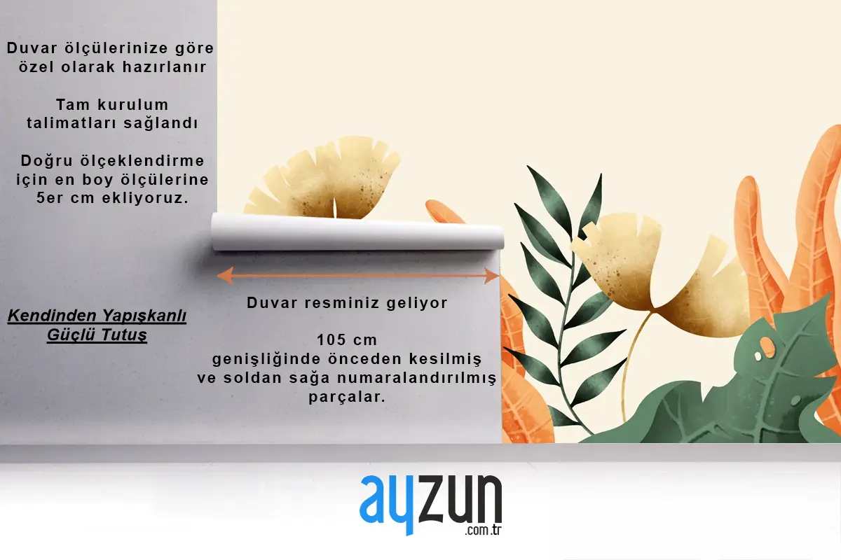 Elle Çizilmiş Vintage Bahçe Arka Plan Yatak Odası Duvar Kağıdı