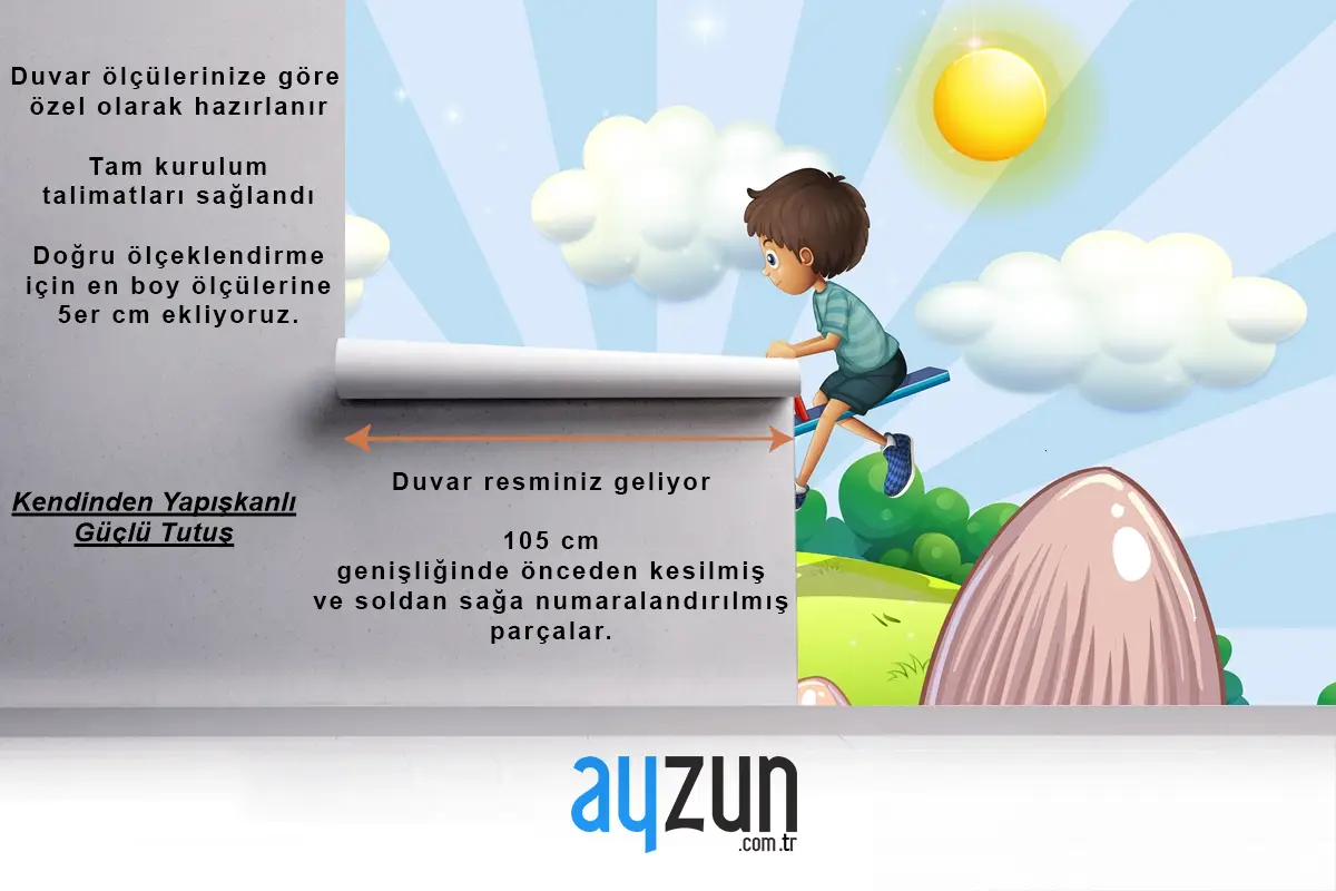 Tahterevalliye Binen Bir Erkek Ve Bir Çocuk Odası Duvar Kağıdı