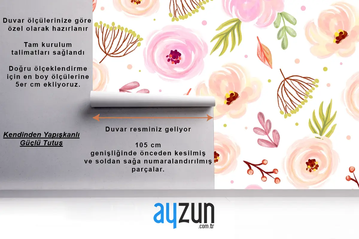 Yumuşak Renklerle Çiçek Suluboya Arka Plan Duvar Kağıdı