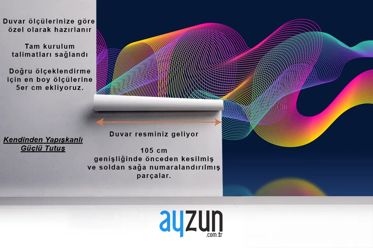 Renkli Ekolayzer Dalga Ofis Duvar Kağıdı