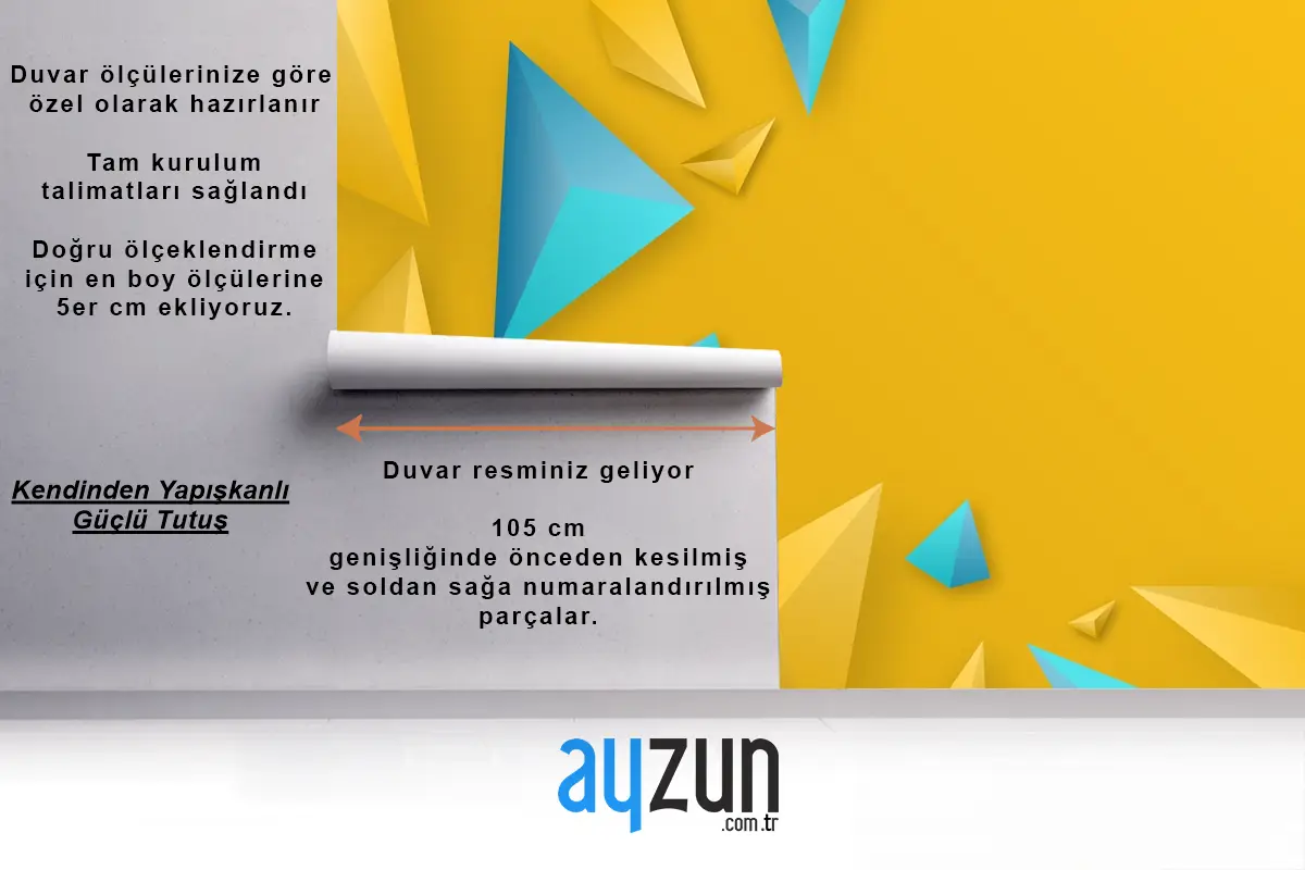 Canlı Renklerle 3D Üçgen Arka Plan Ofis Duvar Kağıdı