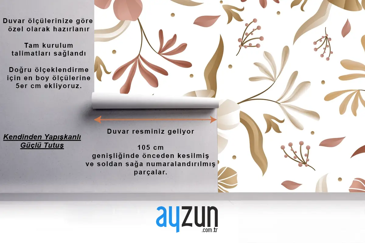 Degrade Tek Renkli Desen Yatak Odası Duvar Kağıdı