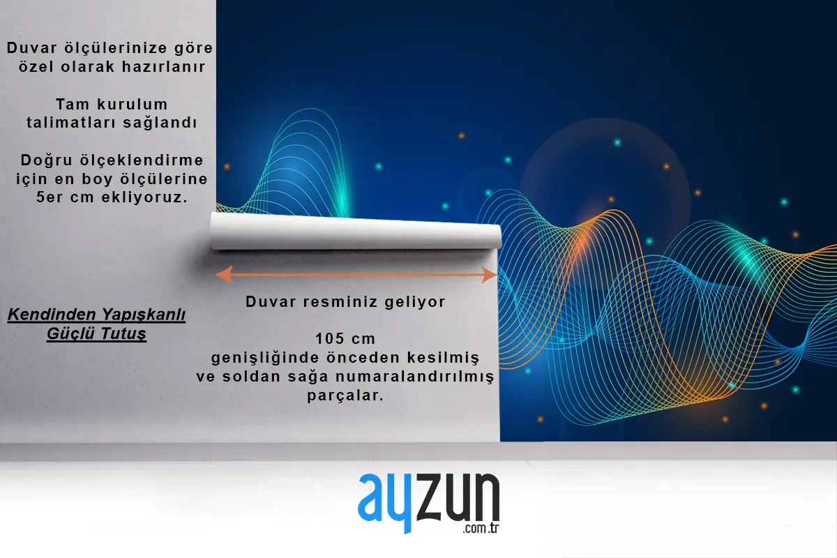 Renkli Ekolayzer Dalga Ofis Duvar Kağıdı