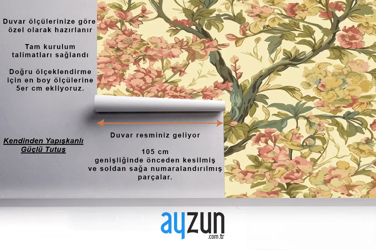 Elle Çizilmiş Soyut Öğe Desen Renkli Modern Duvar Kağıdı