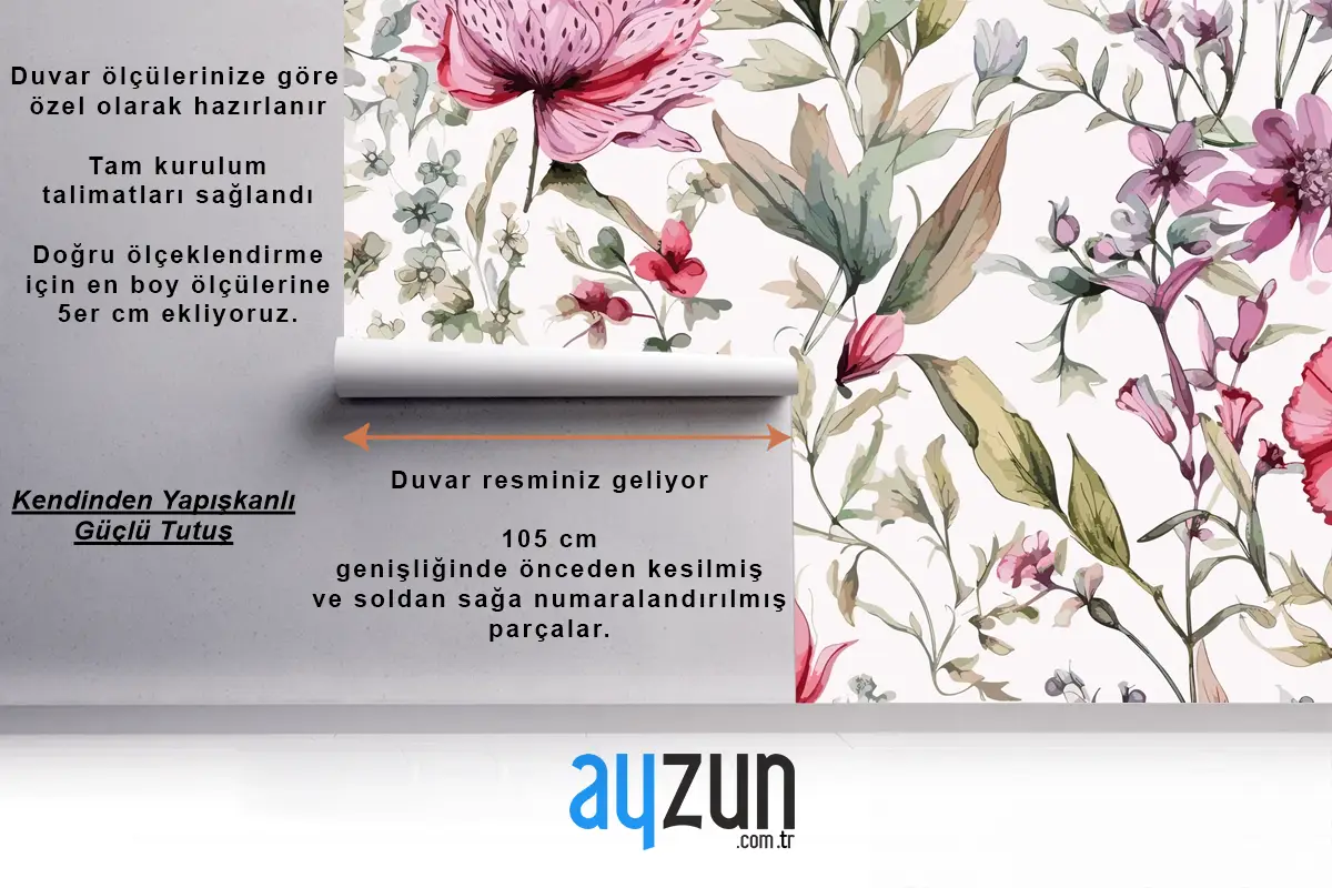 Yaprakları Ile Renkli Çiçek Arka Plan Duvar Kağıdı