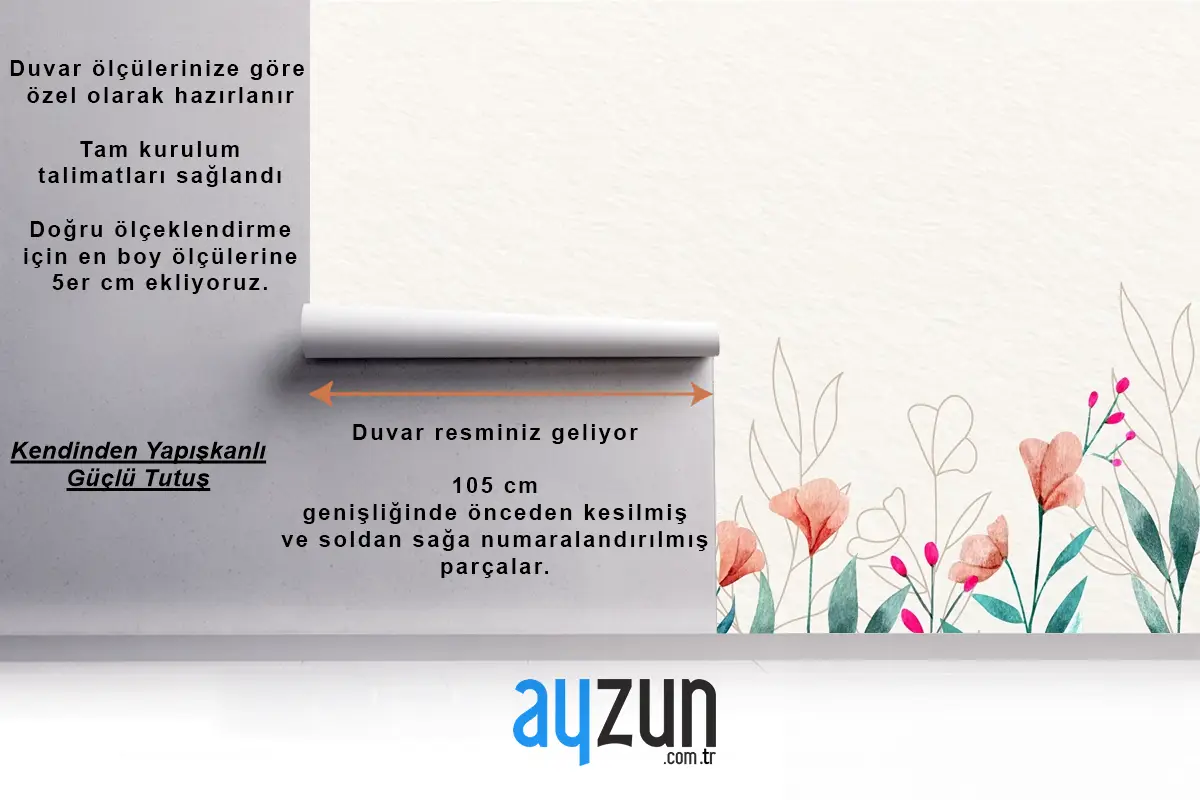 Suluboya Çiçek Duvar Kağıdı Konsepti Duvar Kağıdı