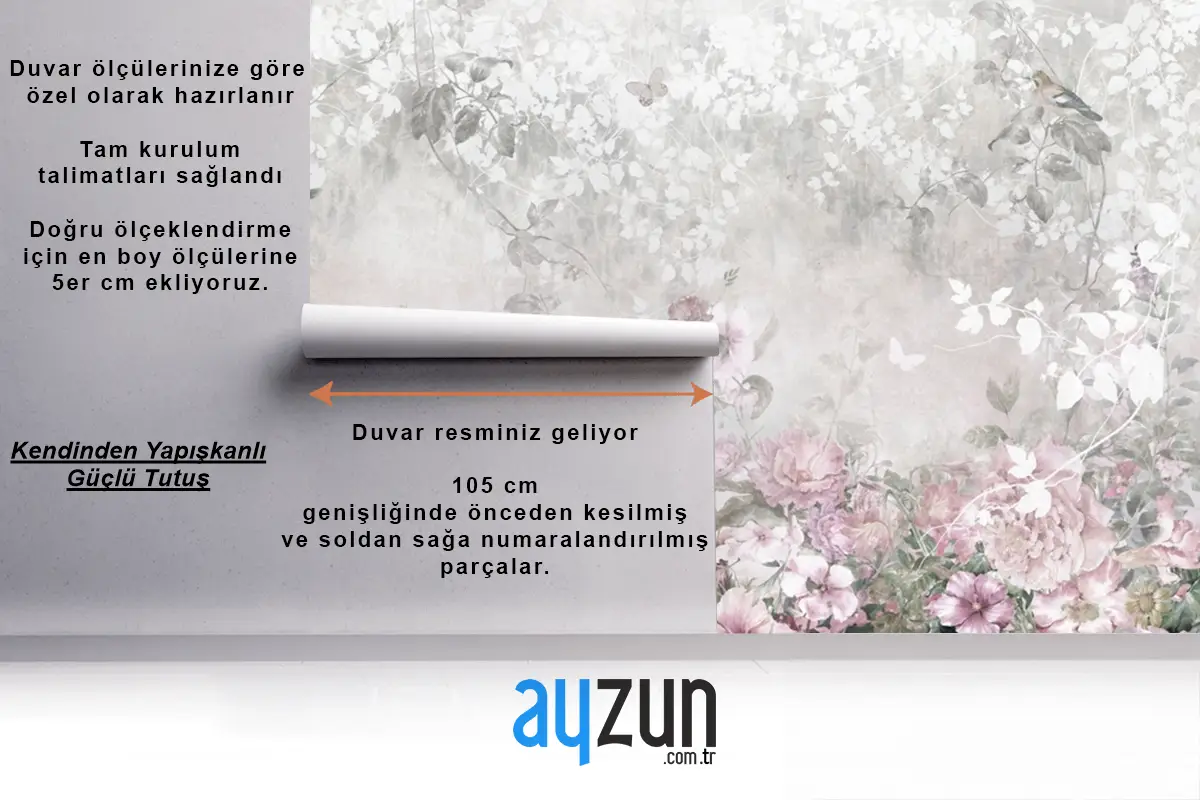 Pembe Çiçekler Duvar Kağıdı 