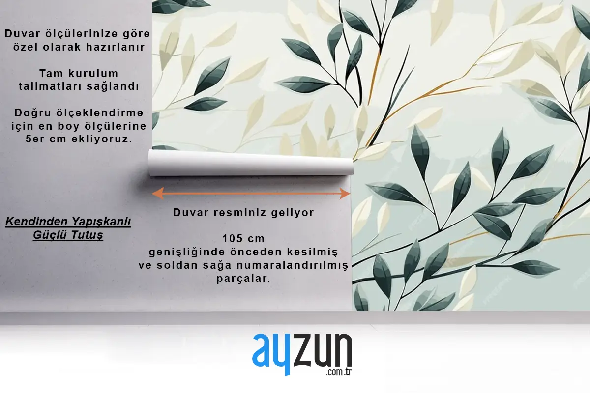 Soyut Elle Çizilmiş Soyut Kır Çiçekleri Seti Çiçekler Oturma Odası Duvar Kağıdı