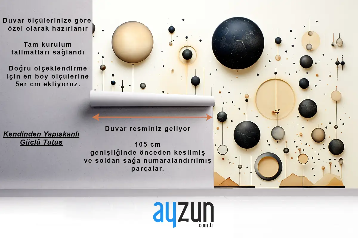 Sanat Duvar Dekorasyonu İçin Tasarım Sanatı Oturma Odası Duvar Kağıdı 