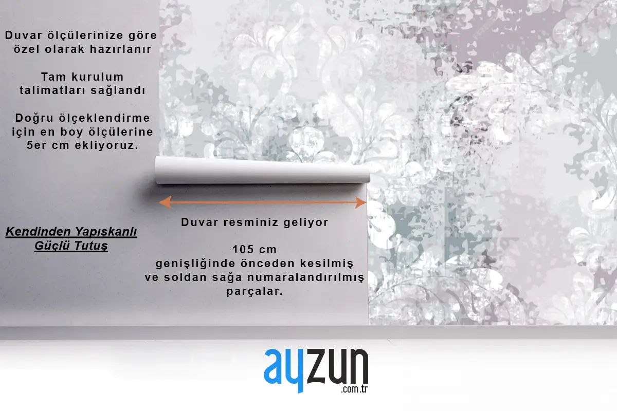 Barok Doku Desen Oturma Odası Duvar Kağıdı