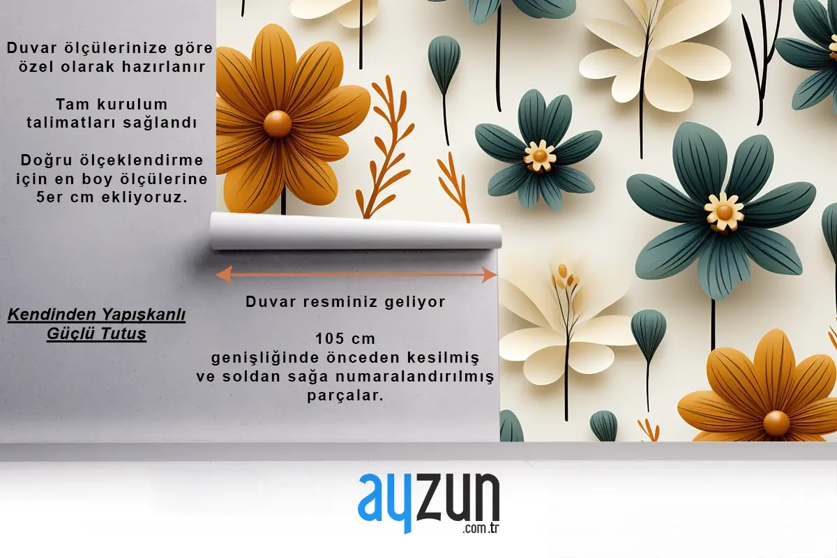 Çiçek Dikişsiz Desen Narin Ve Canlı Çiçek Duvar Kağıdı