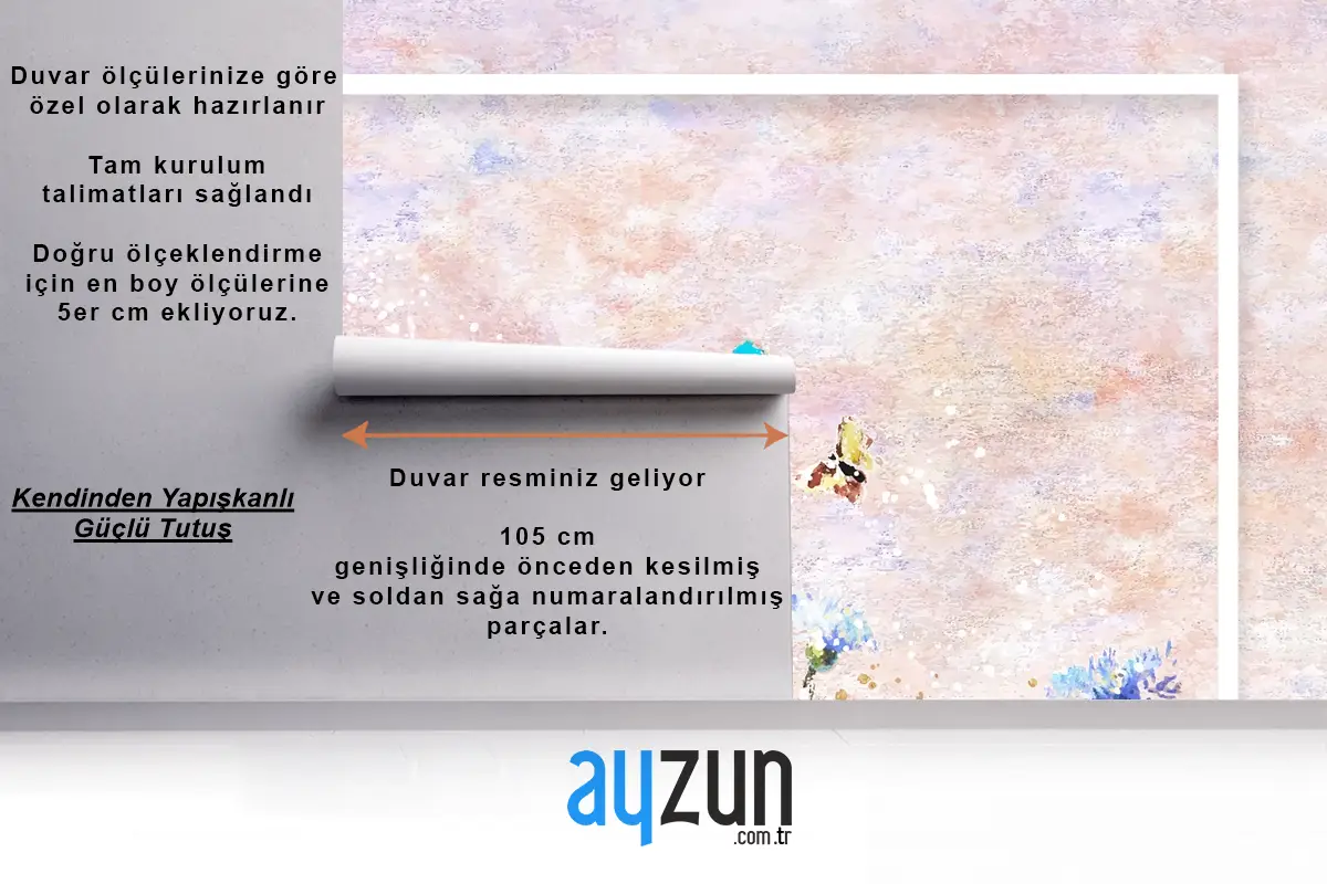 Pastel Resim Çerçevesi Çerçeve Banyo Duvar Kağıdı