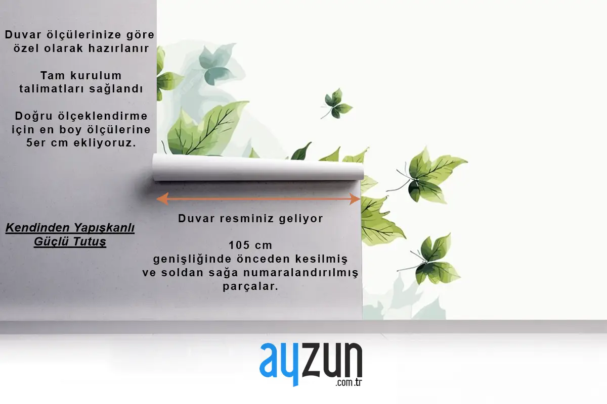Beyaz Mermer Oturma Odası Duvar Kağıdı Duvarında Taze Bebek Ispanak Yaprakları