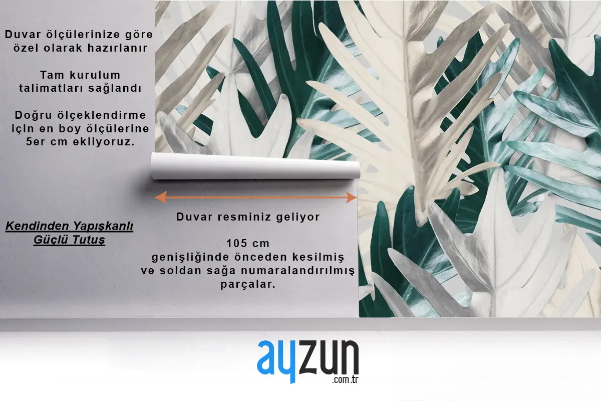 Altın Ve Yeşil Palmiye Yaprağı Arka Plan Duvar Kağıdı